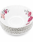 Pink reflective Floral 6 Piece Dinner Set