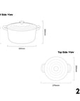 20cm Cast Iron Casserole 2.7L