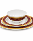 Royal Red Gold Melamine Dinner Set – 3 Piece