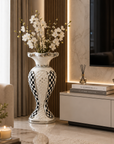 Pearl Checkered Decorative Vase Ornament