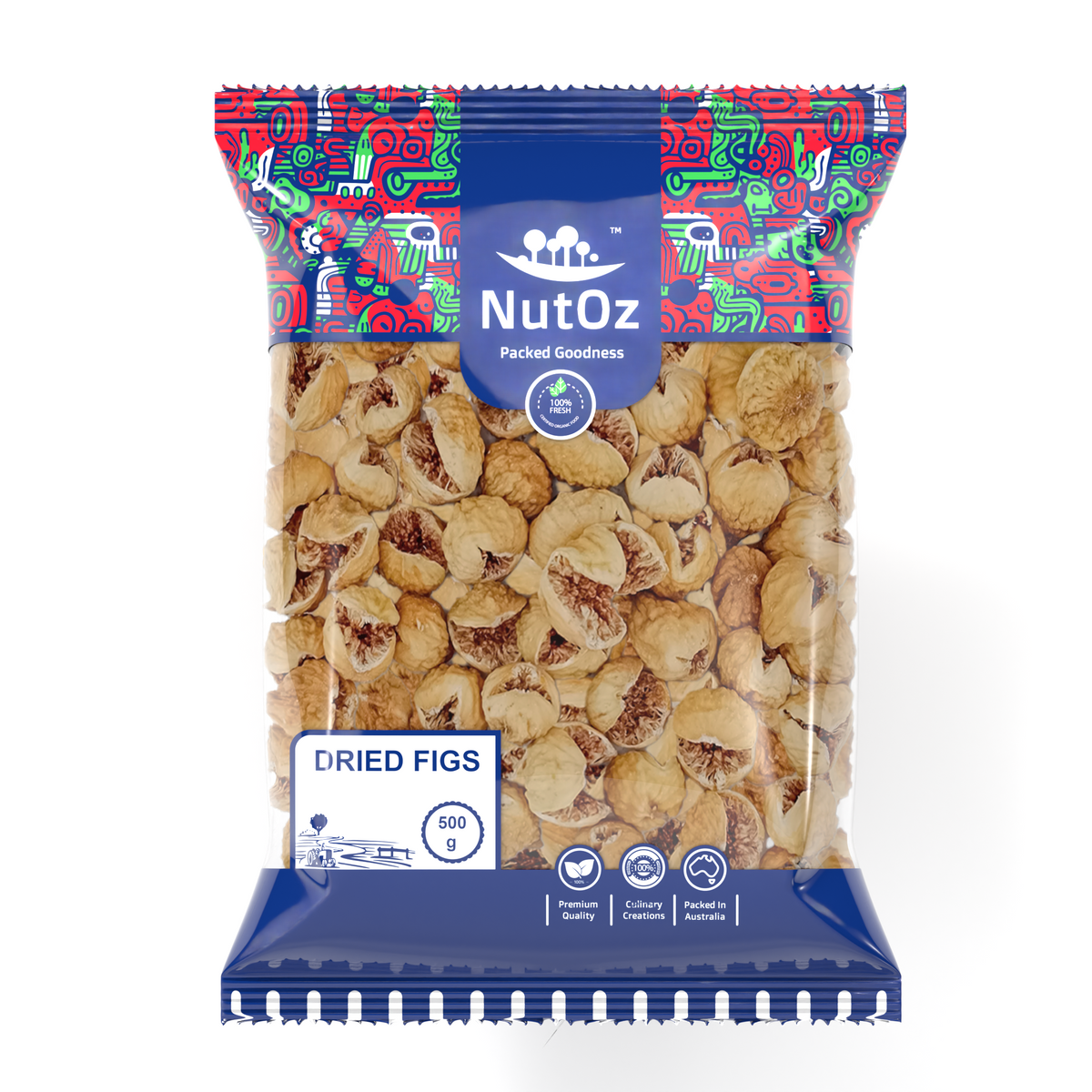 NutOz Dried Figs — 500g — pack