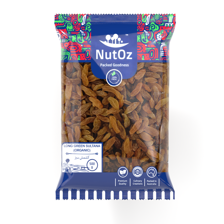 NutOz Long Green Sultanas — 500g