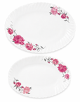 Pink reflective Floral 6 Piece Dinner Set