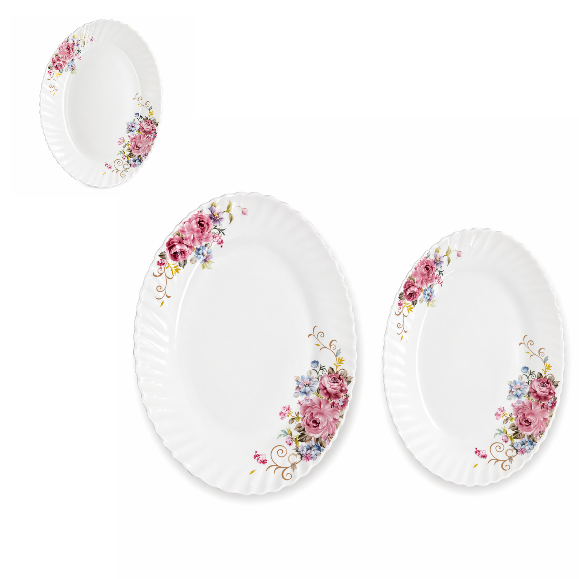 Rose Floral 7 Piece Dinner Set