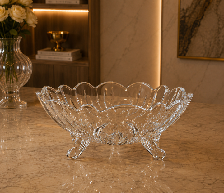 3-Leg Decorative Glass Fruit Bowl