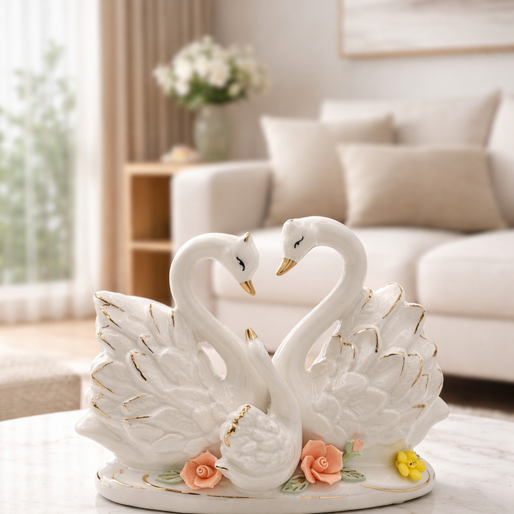 Elegant Ceramic Swan Ornament