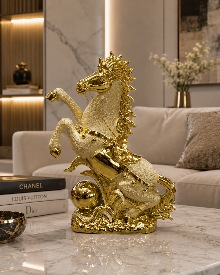 Gold Horse Ceramic Ornament – 40cm